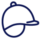 blue riding hat