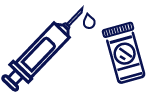 Syringe and medcine bottle